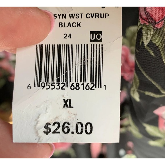 Ultra Beach Womens Sheer Floral Print Bathing Suit Coverup w/ Waist Ties Size XL - Picture 10 of 10